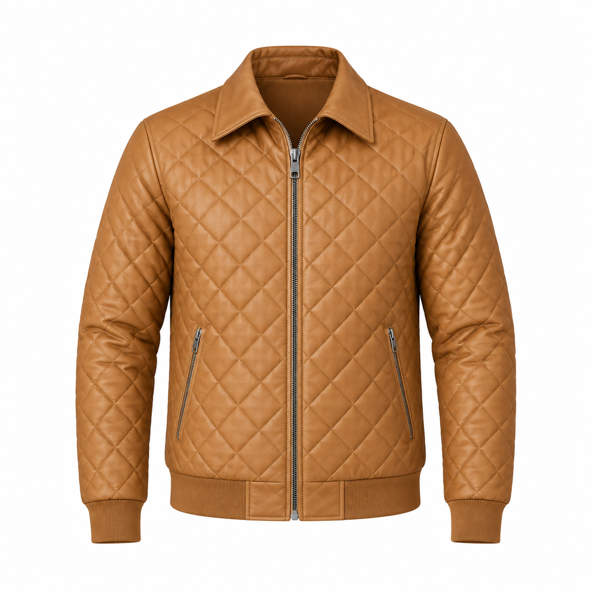 Chaqueta Piloto en Cuero Textil para Hombre | T37A Acolchada