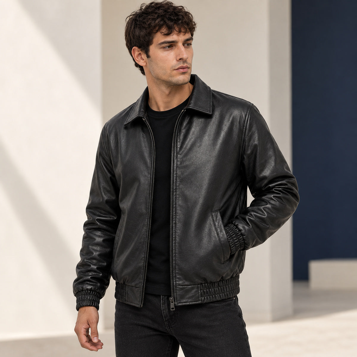 Chaqueta Wolf Urban Oversize para Hombre | Estilo Tipo Cuero