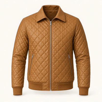 Chaqueta Piloto en Cuero Textil para Hombre | T37A Acolchada