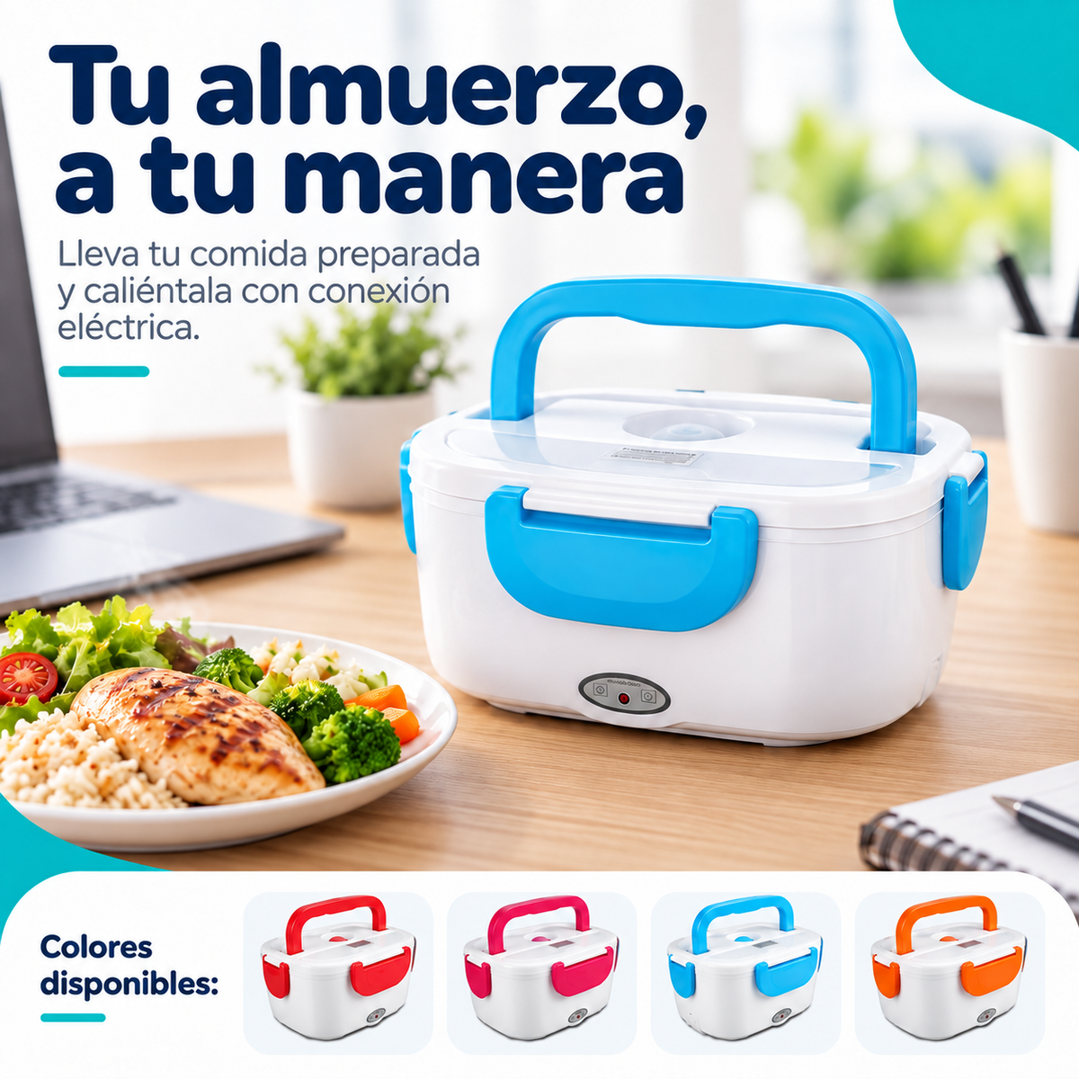 Lonchera Eléctrica Portátil | Comida Caliente en Casa y Carro