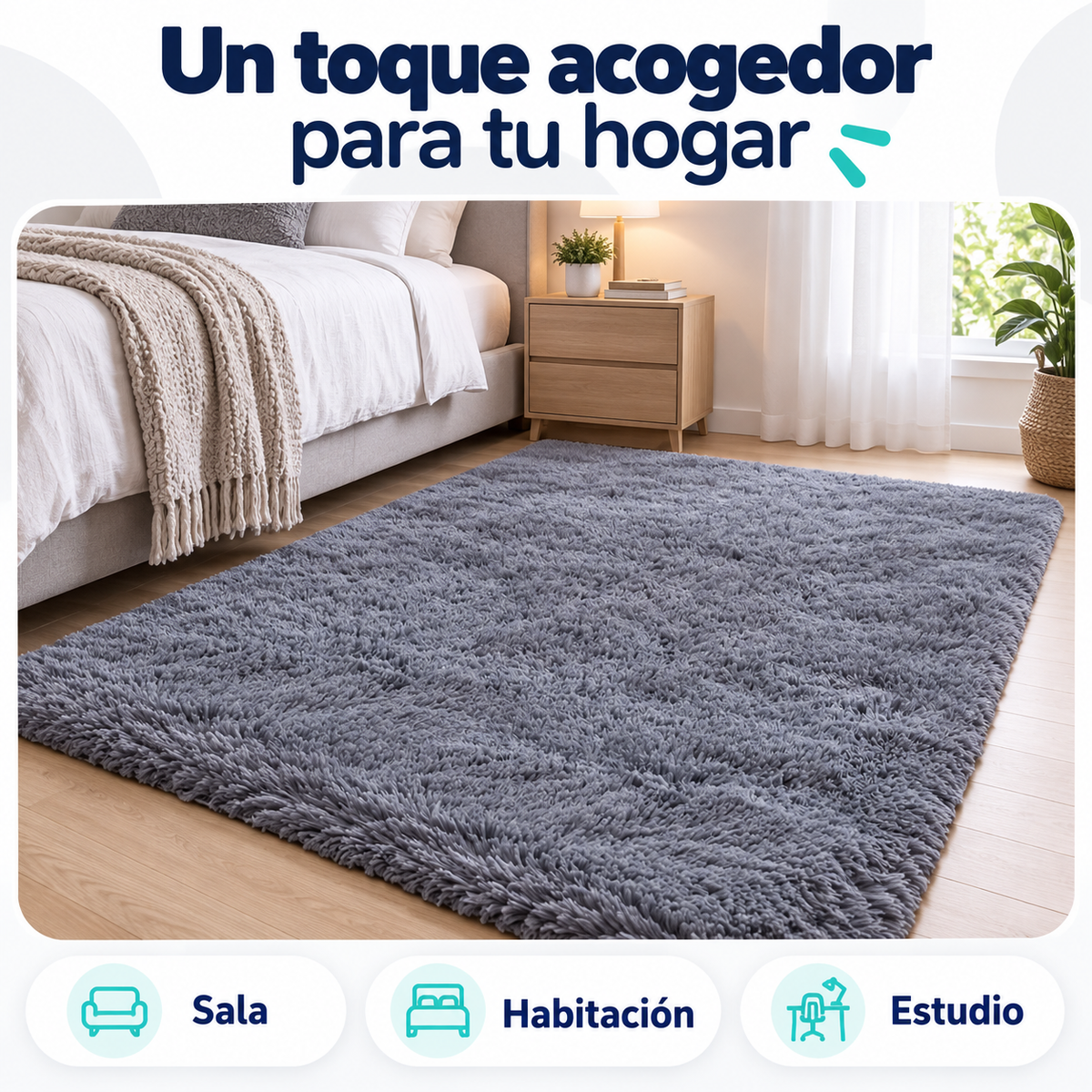 Alfombra Peluda de 2 × 1,5 m | Suavidad para tu Hogar