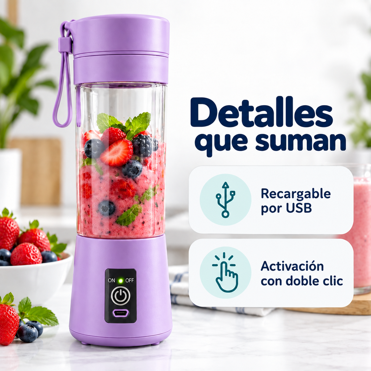 Mini Licuadora Portátil USB | Tus Batidos Donde Quieras