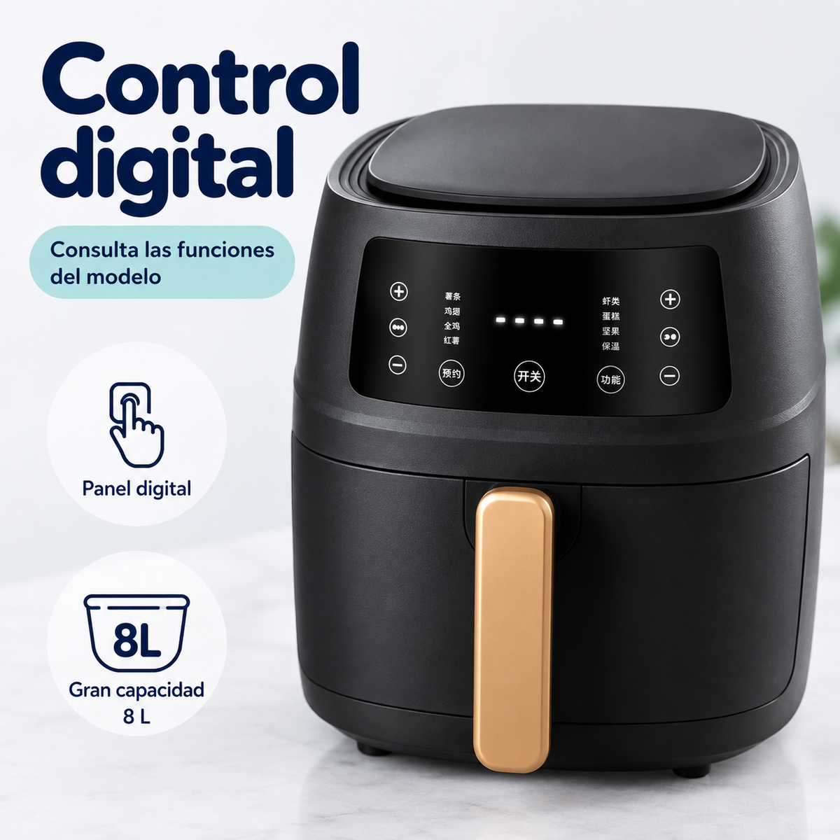 Freidora de Aire Digital de 8 Litros | Cocina Práctica