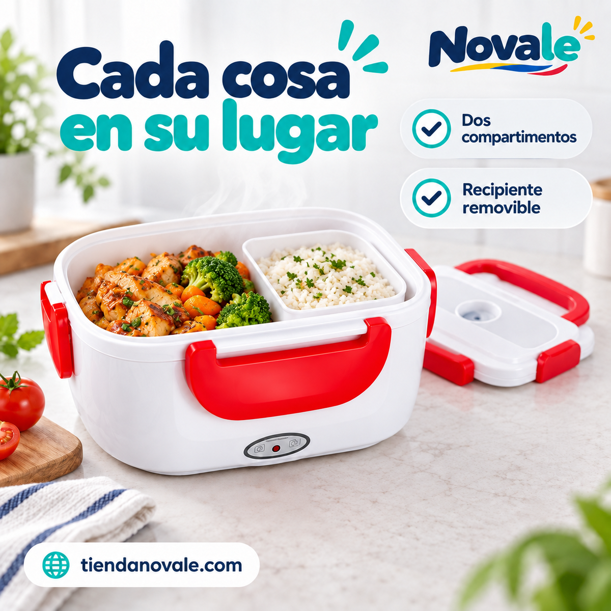 Lonchera Eléctrica Portátil | Comida Caliente en Casa y Carro