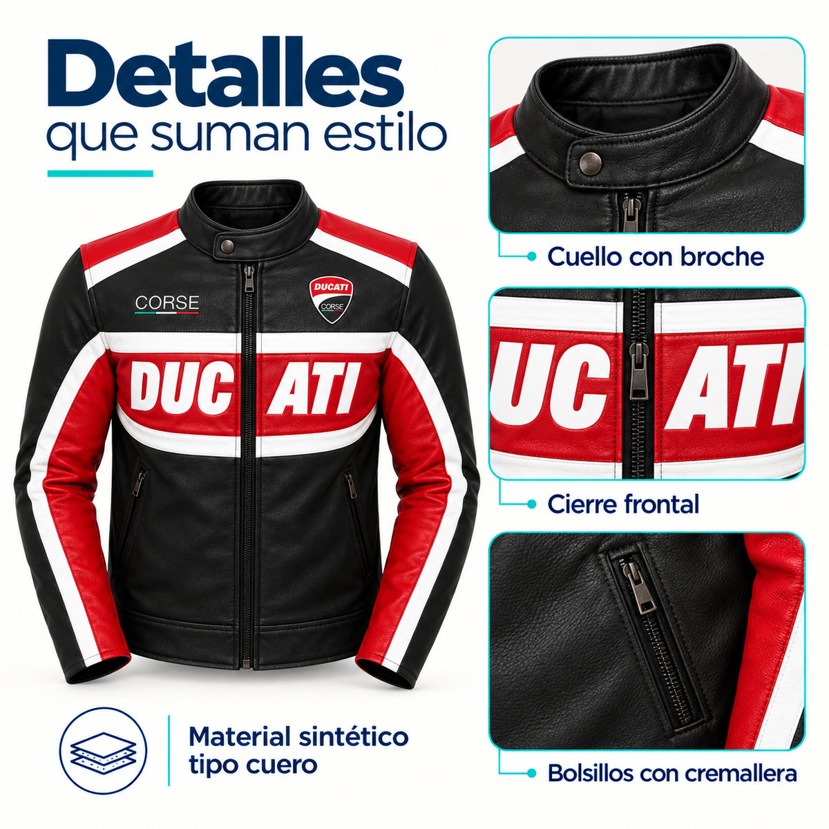 Chaqueta Ducati Black Rider para Hombre | Estilo Racing