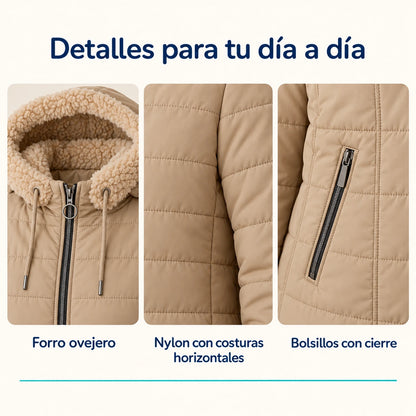 Chaqueta Ovejera para Mujer con Capota Removible | H99T