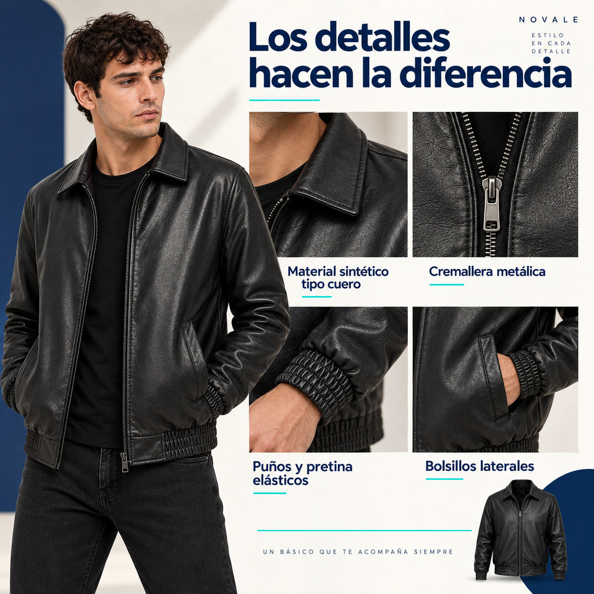 Chaqueta Wolf Urban Oversize para Hombre | Estilo Tipo Cuero