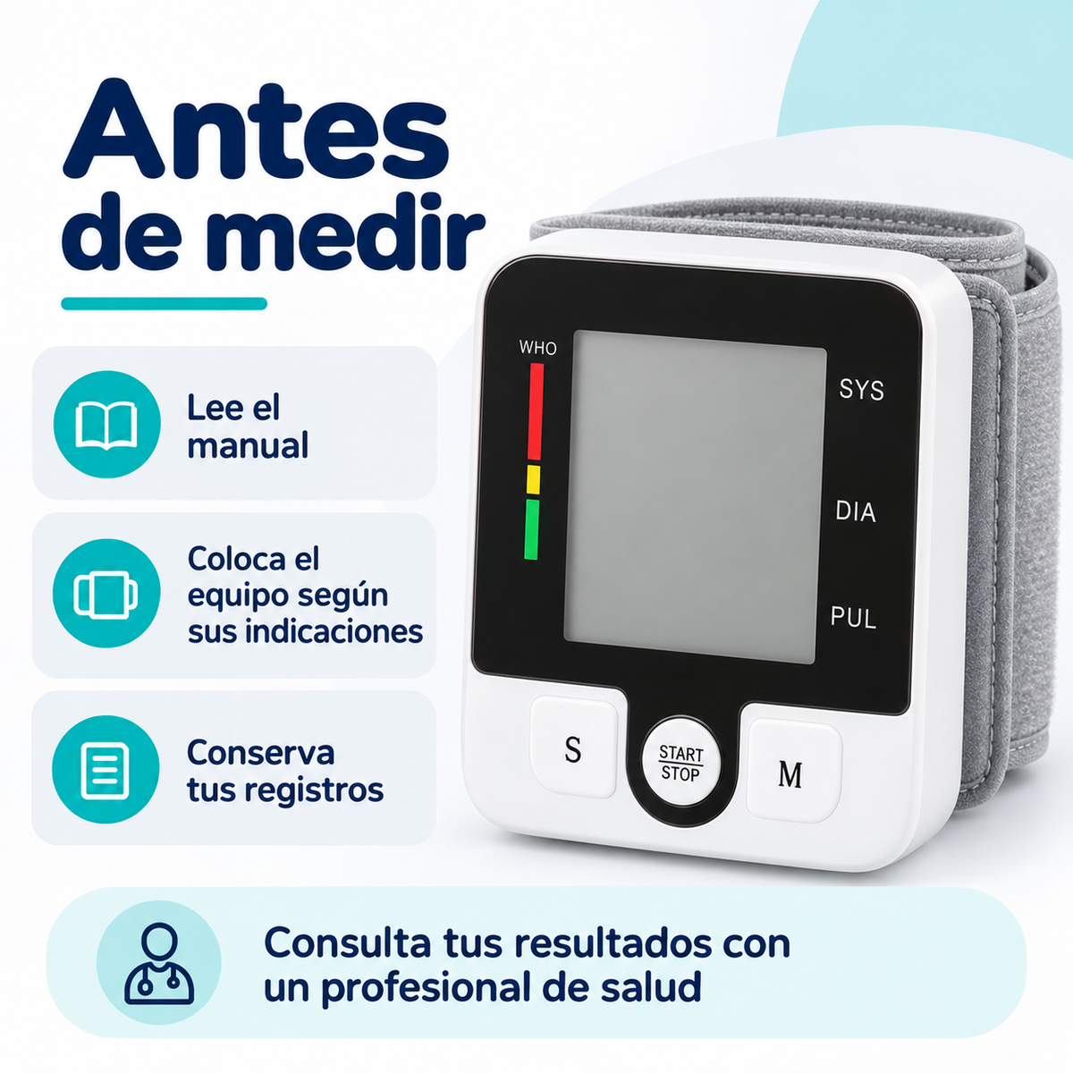 Tensiómetro Digital de Muñeca con Estuche