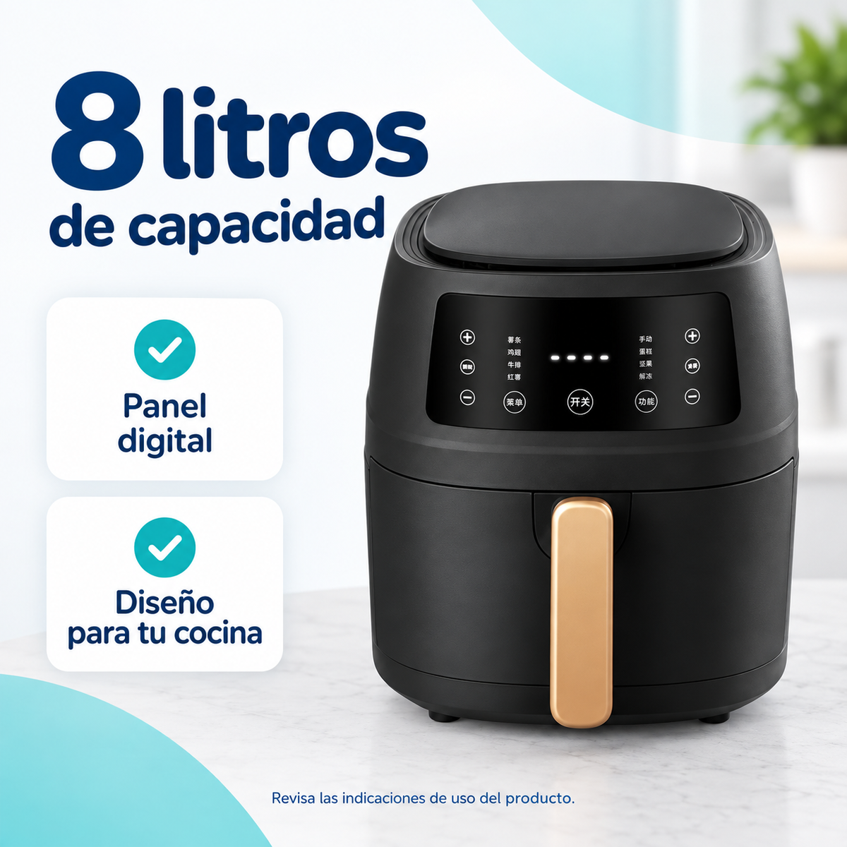 Freidora de Aire Digital de 8 Litros | Cocina Práctica