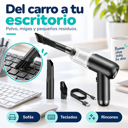 Aspiradora Portátil Inalámbrica para Carro y Hogar