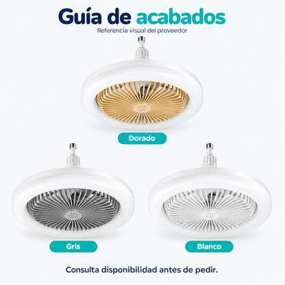 Lámpara LED 360° con Ventilador | Ilumina y Refresca
