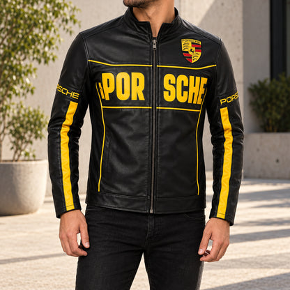 Chaqueta Porsche Racing Black Gold para Hombre | Negro y Amarillo