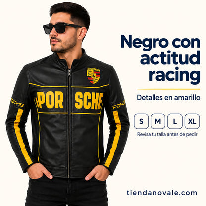 Chaqueta Porsche Racing Black Gold para Hombre | Negro y Amarillo