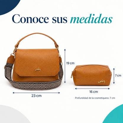 Bolso con Cosmetiquera y Reata Geométrica | Dúo para Cada Día