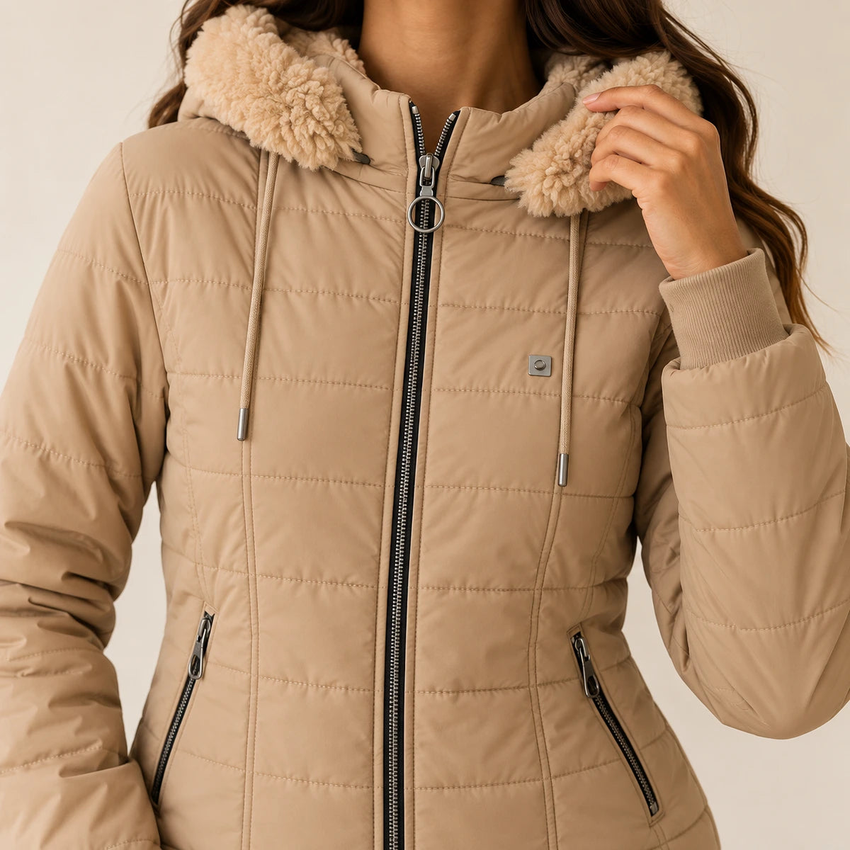 Chaqueta Ovejera para Mujer con Capota Removible | H99T
