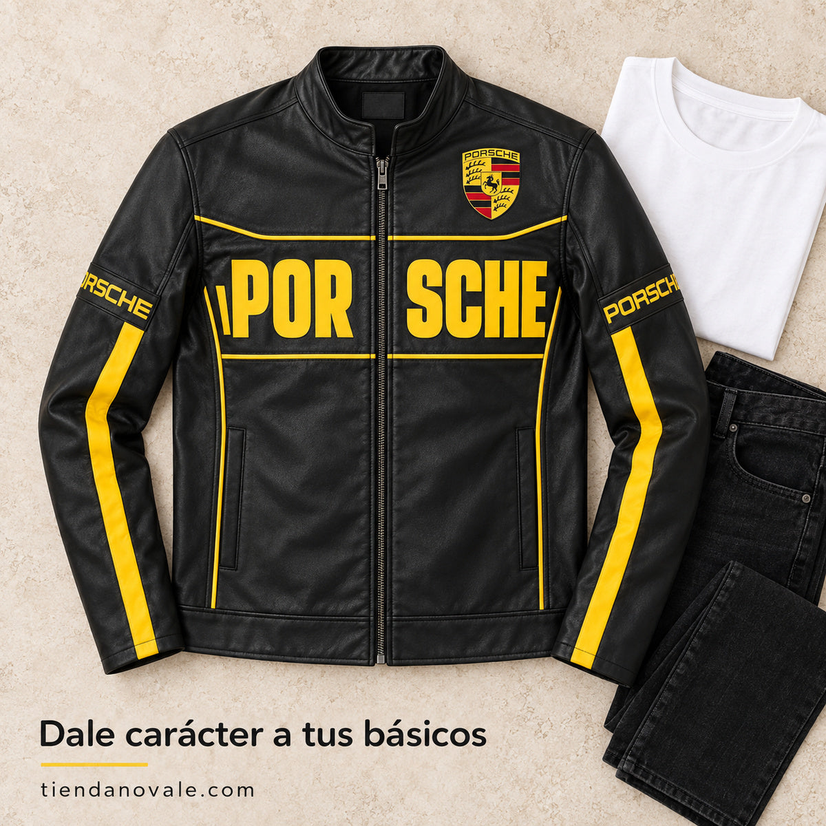 Chaqueta Porsche Racing Black Gold para Hombre | Negro y Amarillo