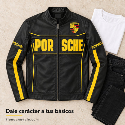 Chaqueta Porsche Racing Black Gold para Hombre | Negro y Amarillo