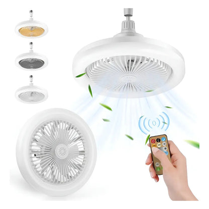 Lámpara LED 360° con Ventilador | Ilumina y Refresca
