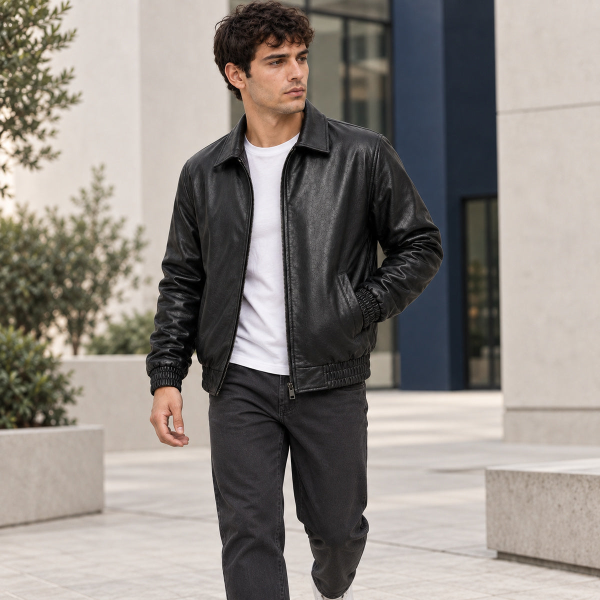 Chaqueta Wolf Urban Oversize para Hombre | Estilo Tipo Cuero