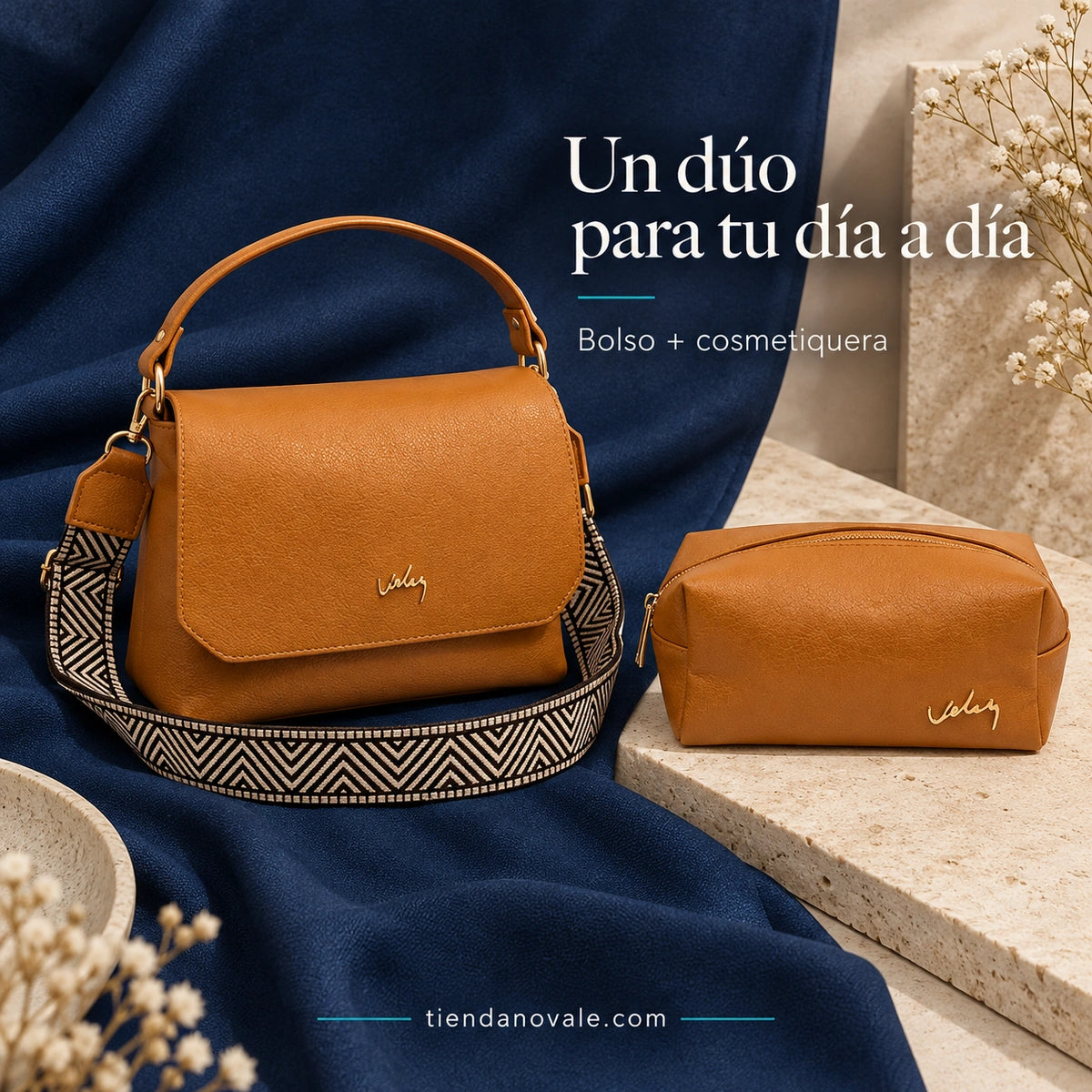 Bolso con Cosmetiquera y Reata Geométrica | Dúo para Cada Día