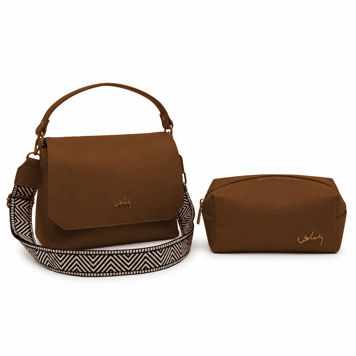Bolso con Cosmetiquera y Reata Geométrica | Dúo para Cada Día