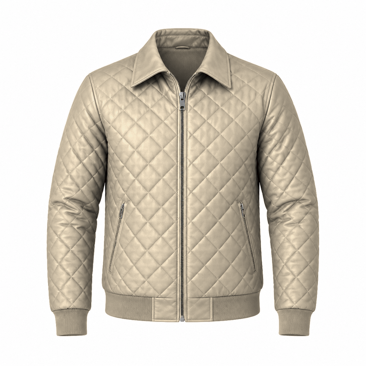 Chaqueta Piloto en Cuero Textil para Hombre | T37A Acolchada
