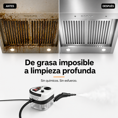 Limpiador a Vapor Portátil 2500W PRO™ | Adiós grasa pegada al instante