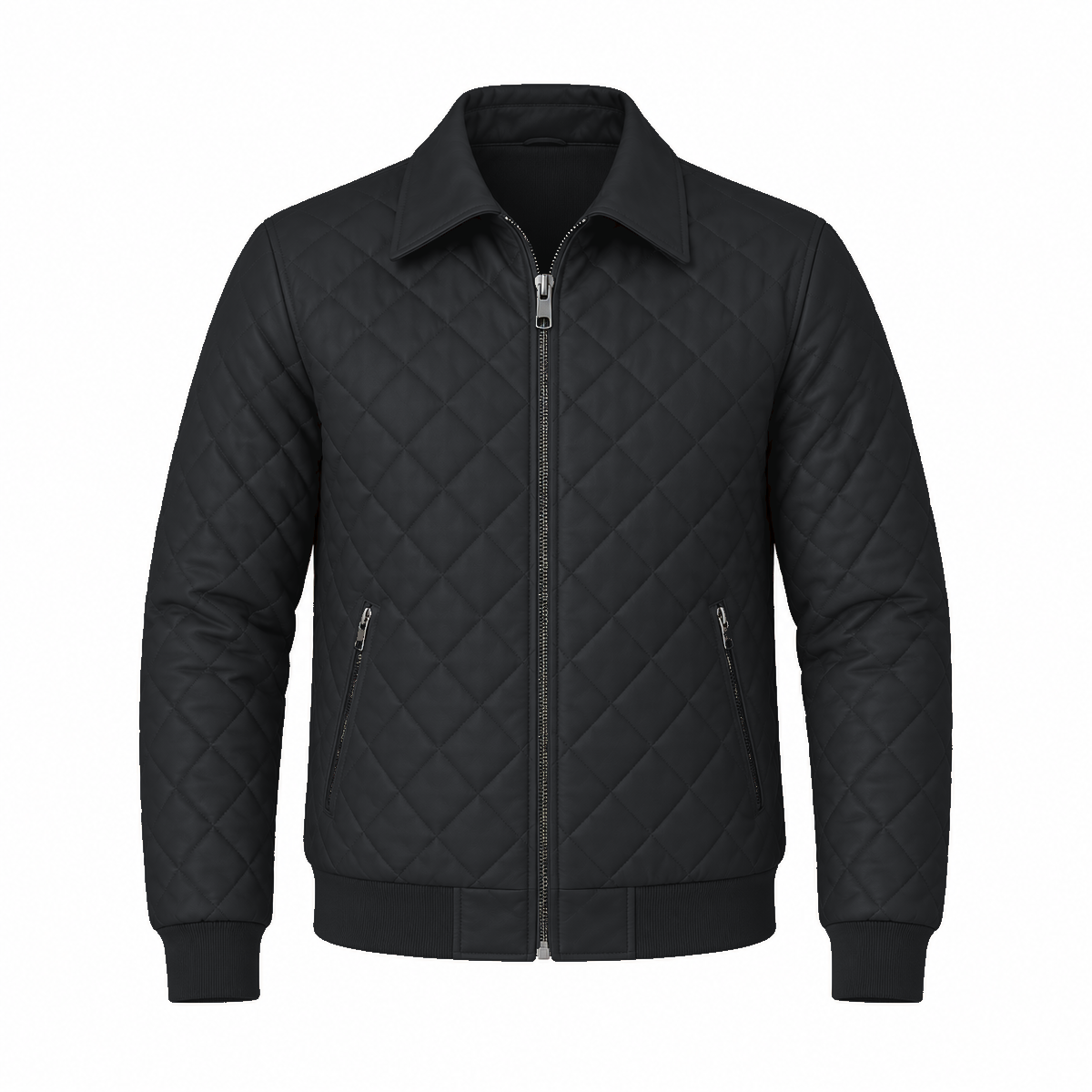 Chaqueta Piloto en Cuero Textil para Hombre | T37A Acolchada