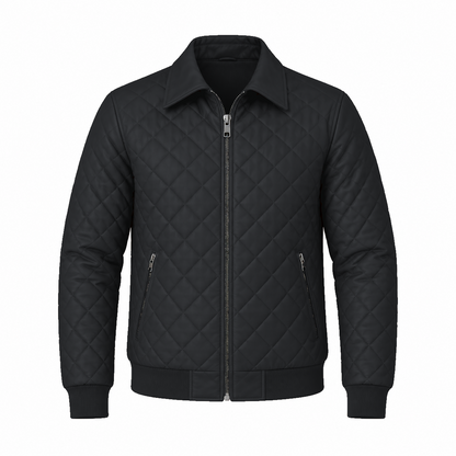 Chaqueta Piloto en Cuero Textil para Hombre | T37A Acolchada